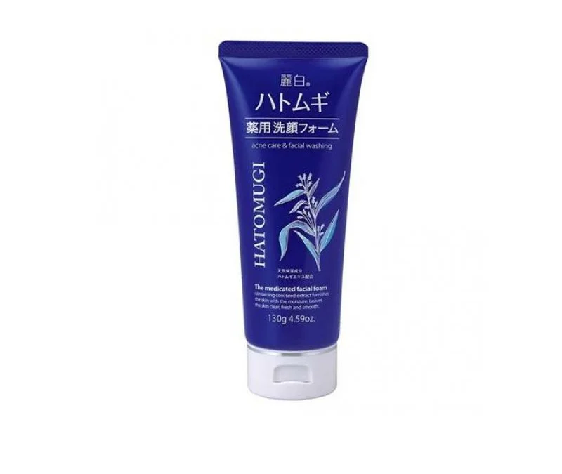 Sữa rửa mặt dưỡng trắng và ngăn ngừa mụn – REIHAKU HATOMUGI MEDICATED FACIAL FOAM (130g) 熊野油脂 麗白 ハトムギ 薬用 洗顔フォーム