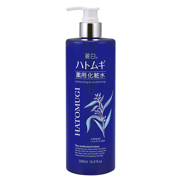 Lotion dưỡng ẩm sâu và ngăn ngừa lão hóa cho da – REIHAKU HATOMUGI MEDICATED LOTION (500ml) 熊野油脂 麗白 ハトムギ 薬用 化粧水