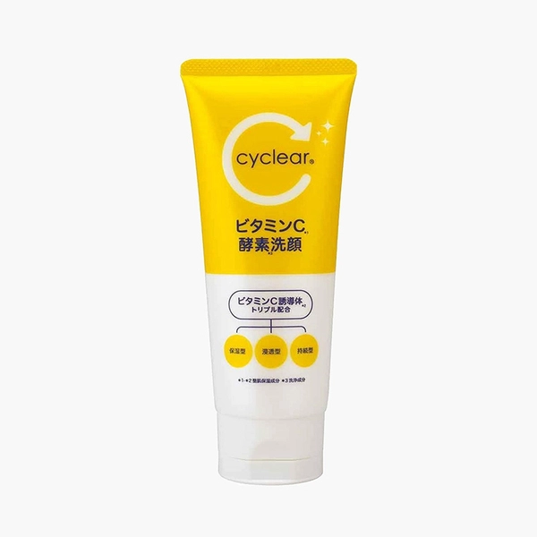 Sữa rửa mặt tạo bọt sạch sâu, sáng mịn da – CYCLEAR VITAMIN C ENZYME FACE WASH (130g) 熊野油脂 サイクリア 酵素 洗顔フォーム ビタミンC 誘導体