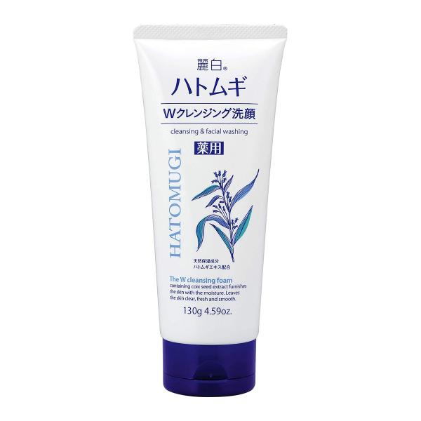 Sữa rửa mặt tẩy trang làm sáng da – REIHAKU HATOMUGI MEDICATED W-CLEANSING FOAM (130g) 熊野油脂 麗白 薬用 ハトムギ Ｗクレンジングフォーム