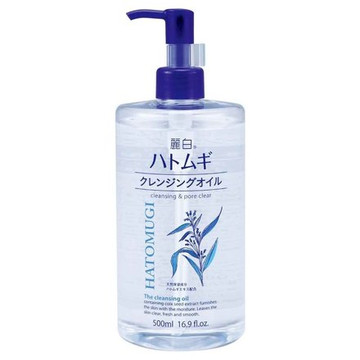 Dầu tẩy trang dưỡng ẩm – REIHAKU HATOMUGI CLEANSING OIL (500ml) 熊野油脂 麗白 ハトムギ クレンジングオイル