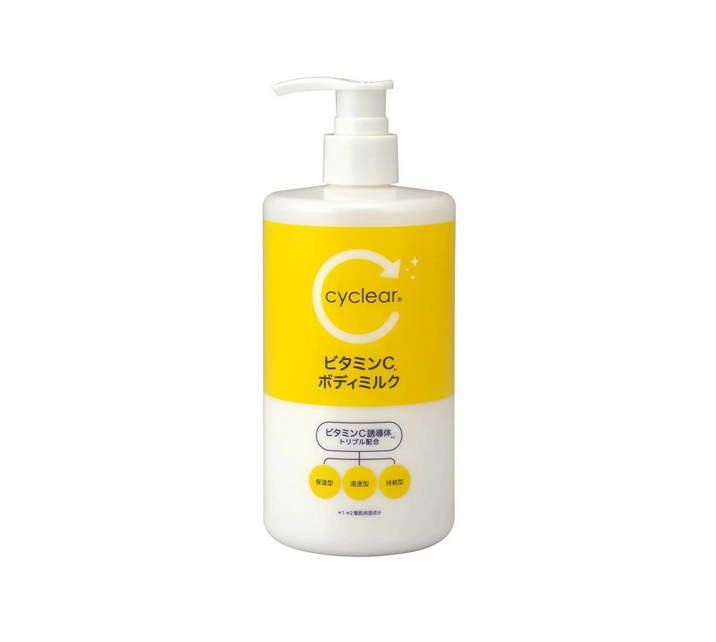 Sữa dưỡng thể làm sáng và mịn da – CYCLEAR VITAMIN C BODY MILK (400ml) 熊野油脂 サイクリア ビタミンC ボディミルク