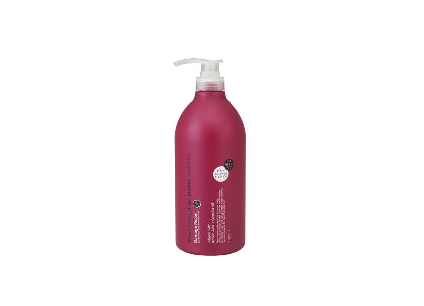 Dầu gội phục hồi tóc hư tổn chiết xuất hoa trà – SALON LINK AMINO DAMAGE REPAIR TSUBAKI SHAMPOO (1000ml) 熊野油脂 サロンリンク アミノ ダメージリペア 椿 シャンプー