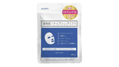 Mặt nạ dưỡng trắng da chống lão hóa – ALOVIVI NIACINAMIDE FACE MASK (10 Sheets) 東京アロエ アロヴィヴィ ナイアシンアミド フェイスマスク