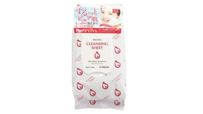 Khăn giấy tẩy trang dịu nhẹ cho làn da – PUREVIVI CLEANSING SHEET (50 Sheets) 東京アロエ ピュアヴィヴィ クレンジングシート